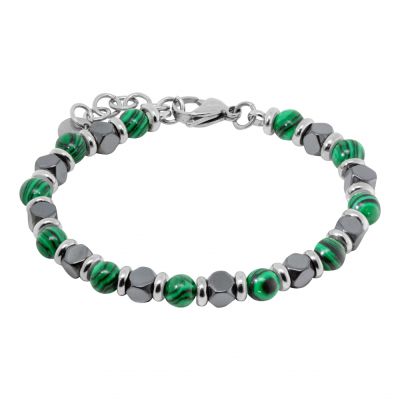 Chimiama Bracciale Acciaio e Malachite