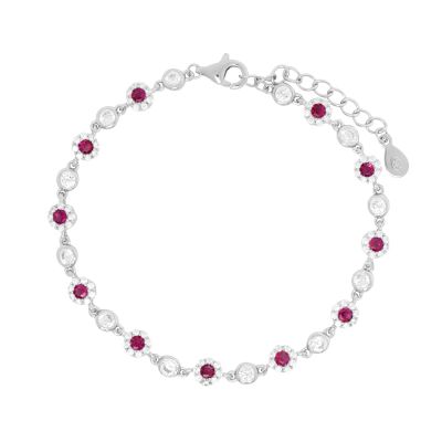 Chimiama Bracciale Argento Zirconi Bianchi e Malachite