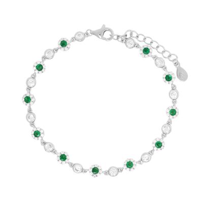 Chimiama Bracciale Argento Zirconi Bianchi e Smeraldo