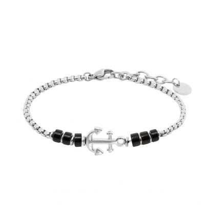 Chimiama Bracciale Acciaio Ancora e Onice