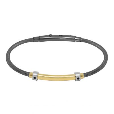 Chimiama Bracciale Acciaio Pvd Nero e Giallo