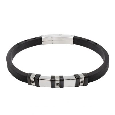 Chimiama Bracciale Acciaio e Caucciù