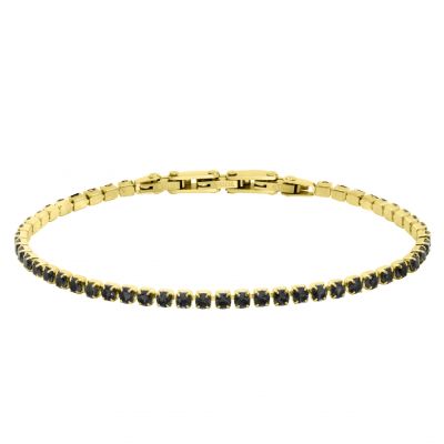 Chimiama Tennis Acciaio Gold ZIrconi Neri