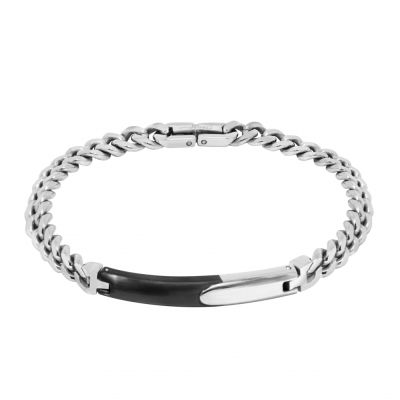 Chimiama Bracciale Acciaio Piastra con pvd Nero