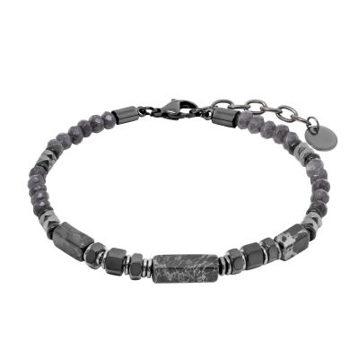 Chimiama Bracciale Acciaio Pvd Nero e Agata