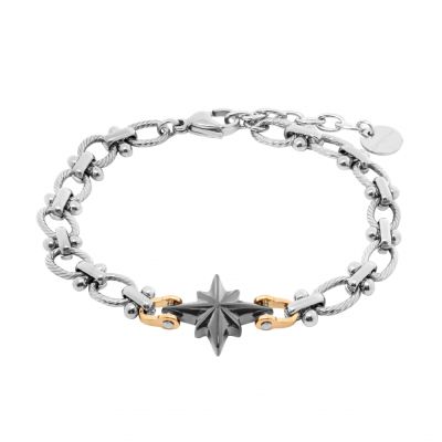 Chimiama Bracciale Acciaio Rosa dei Venti Nera