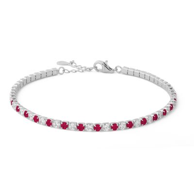 Chimiama Tennis Acciaio Zirconi Rubino e Bianchi 2.5 mm