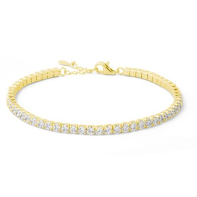 Chimiama Tennis Acciaio Gold Zirconi Bianchi 3 mm