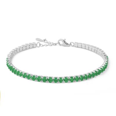 Chimiama Tennis Acciaio Zirconi Verdi 3 mm