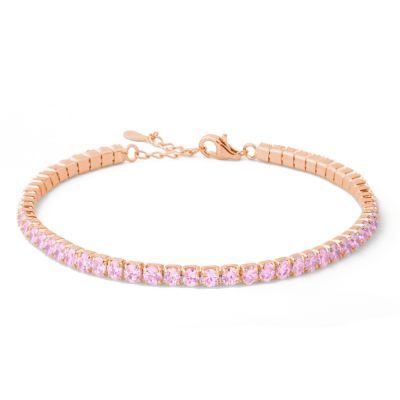 Chimiama Tennis Acciaio Rosè Zirconi Kunzite 3 mm