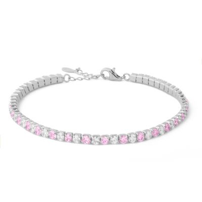 Chimiama Tennis Acciaio Zirconi Bianchi e  Kunzite 3 mm