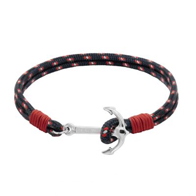 Chimiama Bracciale Ancora Acciaio e Cordino Nero
