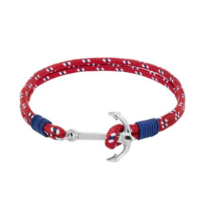 Chimiama Bracciale Ancora Acciaio e Cordino Rosso