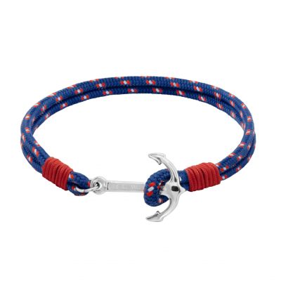Chimiama Bracciale Ancora Acciaio e Cordino Blu