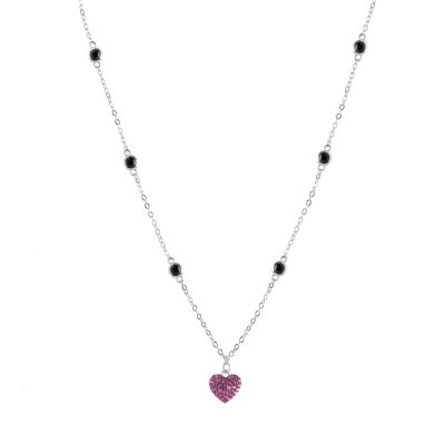 Chimiama Collana Argento Onice e Cuore Tormalina