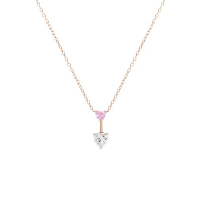 Chimiama Collana Argento Rosato con Cuori 