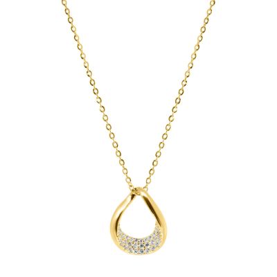 Chimiama Collana Argento Gold Elemento con Cristalli