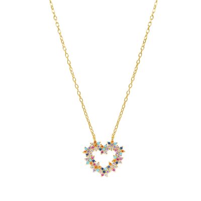 Chimiama Collana Argento Gold Cuore Multicolor
