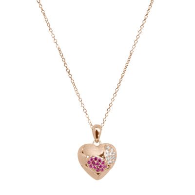 Chimiama Collana Argento Rosè Cuore con Tormalina