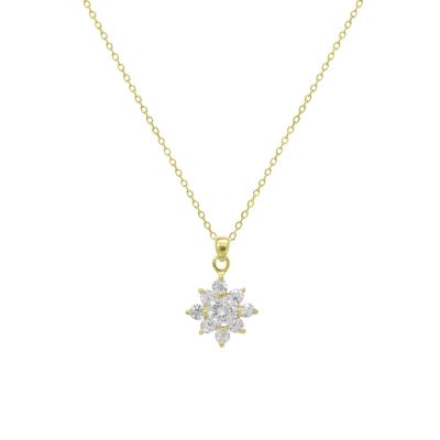 Chimiama Collana Argento Gold Stella Cristalli Bianchi