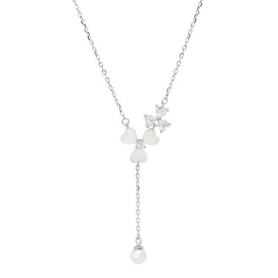 Chimiama Collana Argento Cuori e Perla