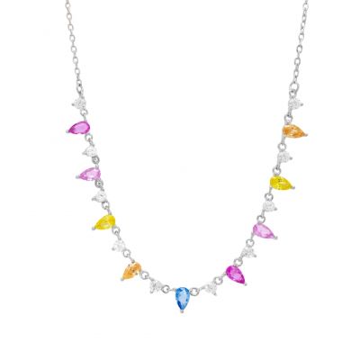 Chimiama Collana Argento Cristalli Multicolor