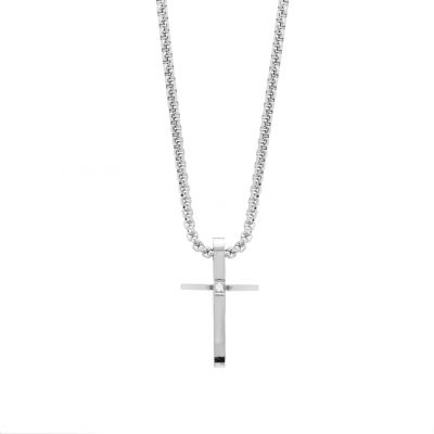 Chimiama Collana Acciaio Croce con Zircone