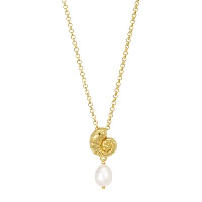 Chimiama Collana Argento Gold Perla e Nautilus