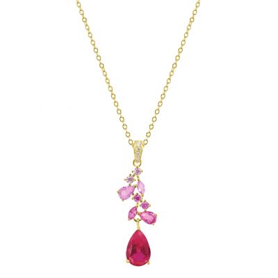 Chimiama Collana Argento Gold Tormalina e Rubino