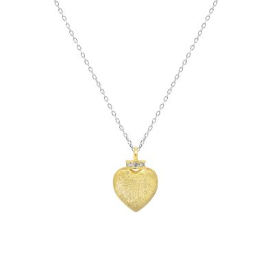 Chimiama Collana Argento Cuore Satinato Pvd Giallo