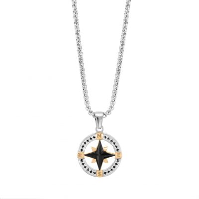 Chimiama Collana Acciaio e Rosa Dei Venti