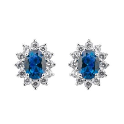 Chimiama Orecchini Lobo Donna Argento Pietra Azzurra