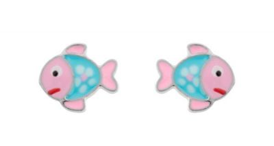 Chimiama Orecchini Lobo Junior Argento Pesci Celesti