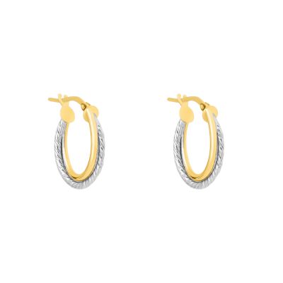 Stroili Orecchini Cerchio Oro Bicolore 9K Toujours
