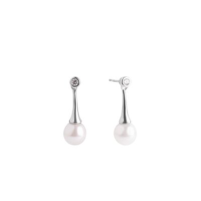 Chimiama Orecchini Argento Perla Bianca e Punto Luce
