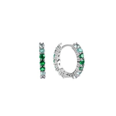 Chimiama Orecchini Cerchio Argento Degradè Smeraldo