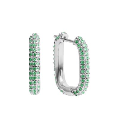 Chimiama Orecchini Argento Cristalli Verdi