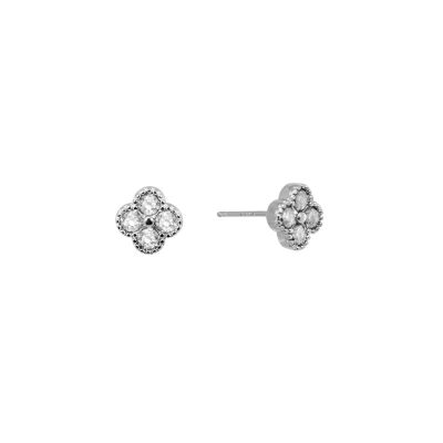 Chimiama Orecchini Argento Quadrifoglio Bianco