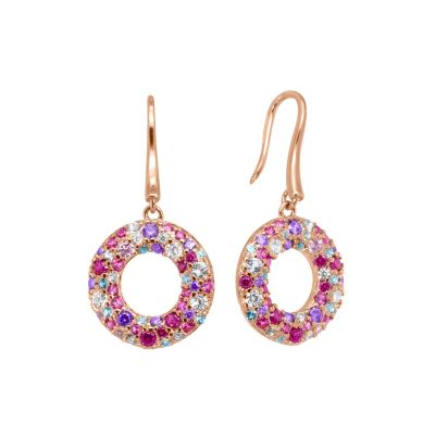 Chimiama Orecchini Argento Rosè Cristalli Multicolor