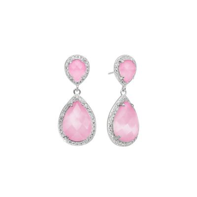 Chimiama Orecchini Argento Cristalli Rosa e Zirconi