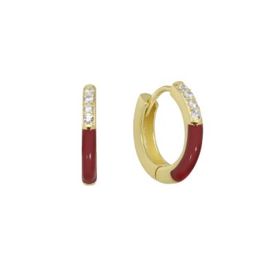 Chimiama Cerchi Argento Gold Smalto Rosso e Zirconi