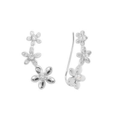 Chimiama Orecchini Argento Fiori con Cristalli