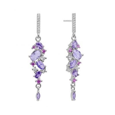 Chimiama Orecchini Argento Cristalli Ametista