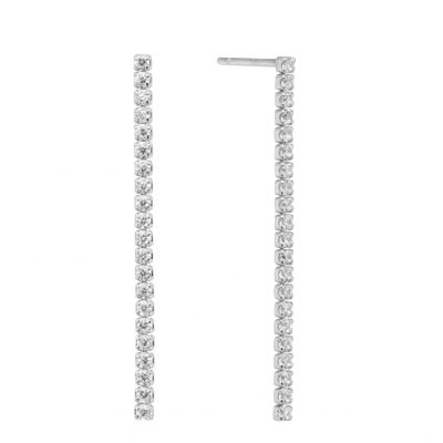 Chimiama Orecchini Tennis Argento Zirconi Bianchi