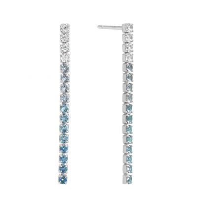Chimiama Orecchini Tennis Argento Zirconi Zaffiro