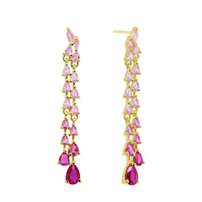 Chimiama Orecchini Argento Gold Cristalli Tormalina