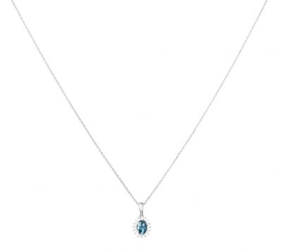 Stroili Girocollo Oro Bianco 9K Topazio e Zirconi Amelie