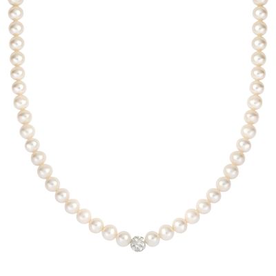 Stroili Collana Oro Bianco 9K Perle 4 mm Gabrielle