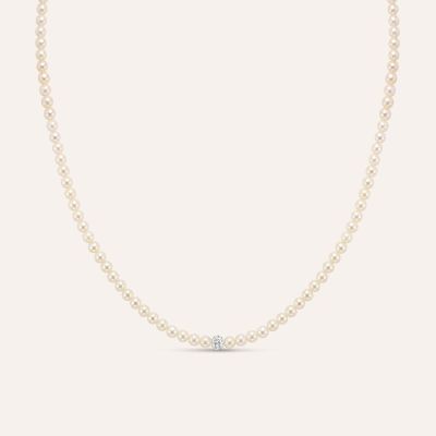 Stroili Collana Perle 5mm Oro Bianco 9K Gabrielle