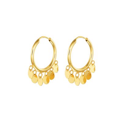 Stroili Orecchini Cerchio Oro Giallo 9K Multi Charm Toujours